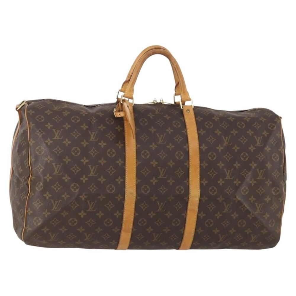 Louis Vuitton Monogram Keepall Bandouliere 60 Travel Bag Brown